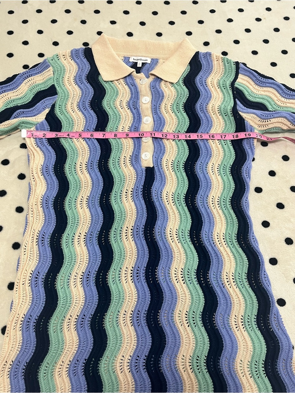 Heartloom Carlisle Crochet Knit Polo Dress Size L - Picture 5 of 9
